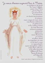 Carte prière du Je te choisi aujourd'hui Marie... 13cm /18 cm par Laure Th Chanal